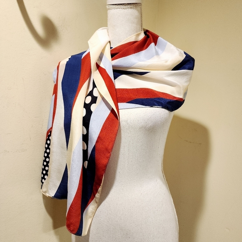 Nicht Farbecht 100% Silk Multicolor Striped scarf
